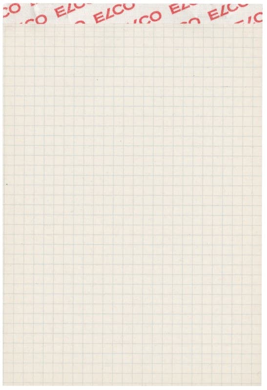 Elco Notitieblok A6 Geruit Geniet aan bovenzijde Karton Harde Grijs Geperforeerd 100 pagina's