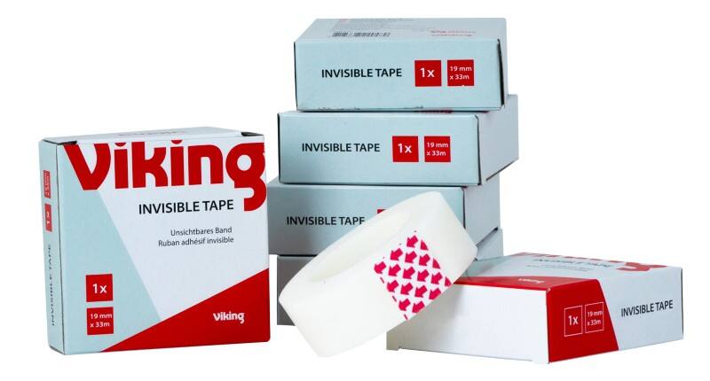 Ruban adhésif de bureau Viking Invisible Transparent 19 mm (L) x 33 m (L) PP (Polypropylène)  6 Rouleaux de 33 m