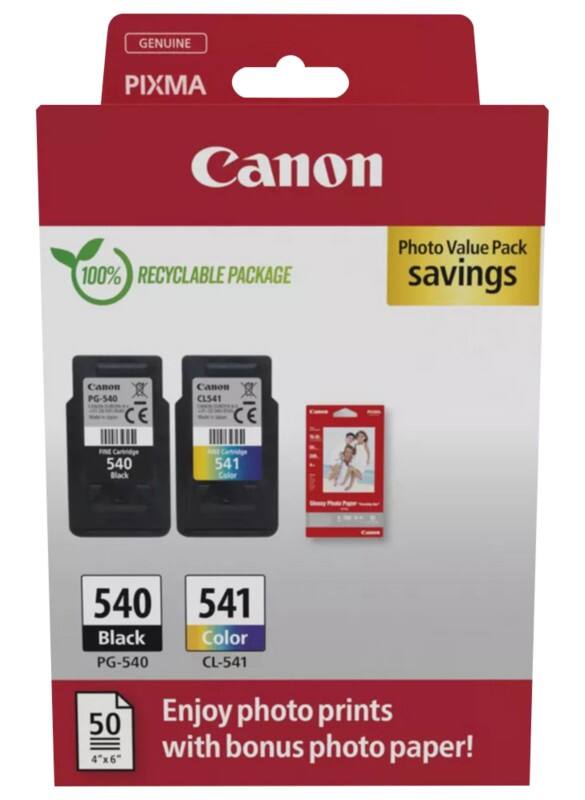 Canon PG-540/CL-541 Origineel Inktcartridge Zwart, Cyaan, Magenta, Geel 2 Stuks