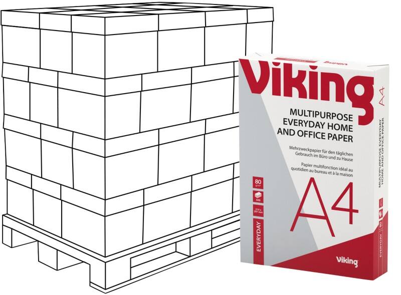 Viking Everyday A4 Kopieerpapier 80 g/m² Glad Helderwit 153 CIE 240 Pakken à 500 Vellen