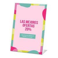 Porte-visuel Archivo 2000 A8 En forme de L 5,5 (l) x 3 (p) x 7,5 (h) cm Transparent