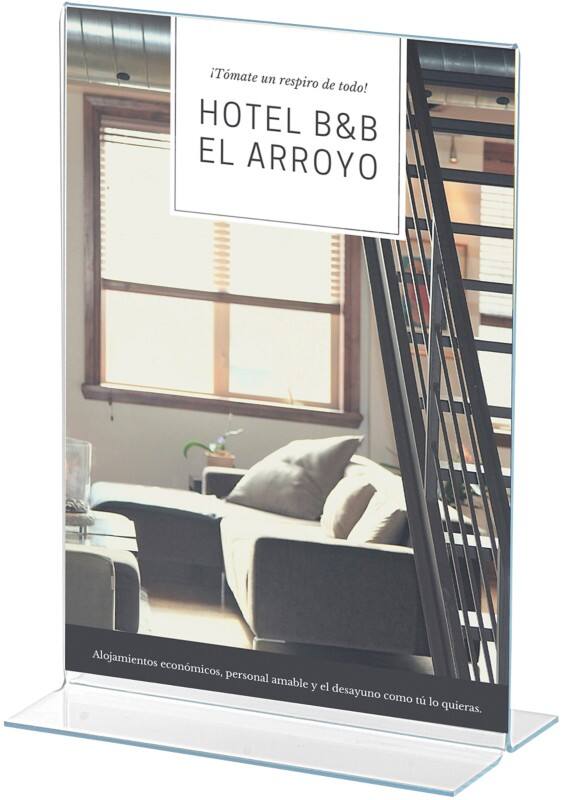 Porte-visuel Archivo 2000 A4 En forme de T 21 (l) x 8,5 (p) x 30,5 (h) cm Transparent