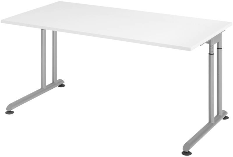 Hammerbacher VZS Bureau Rechthoekig Wit C-Voet 1.600 (B) x 800 (D) x 820 (H) mm Spaanplaat, Staal