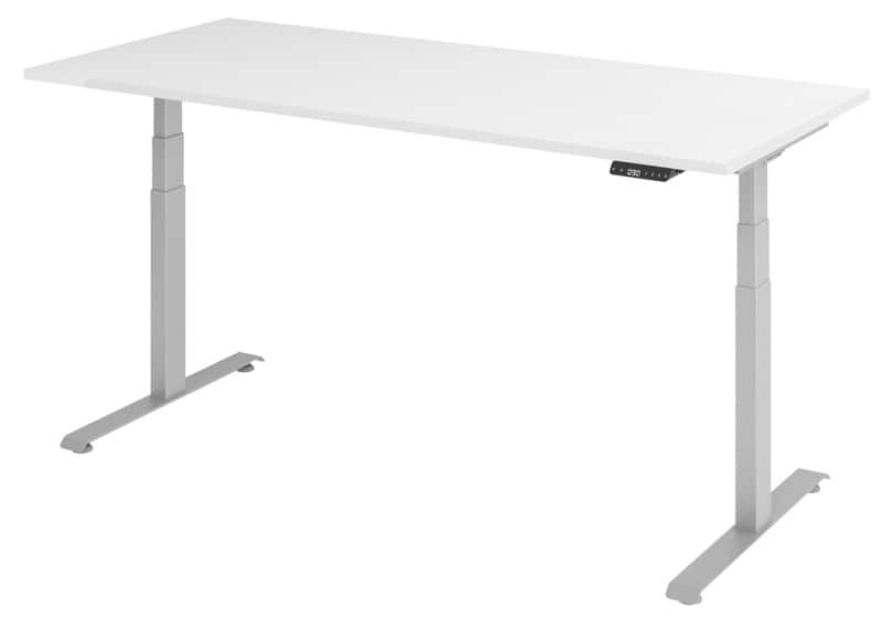Bureau assis-debout VLXK65 Hauteur ajustable électriquement Blanc C-Pied 1800 (L) x 800 (P) x 1295 (H) mm Acier, Aggloméré