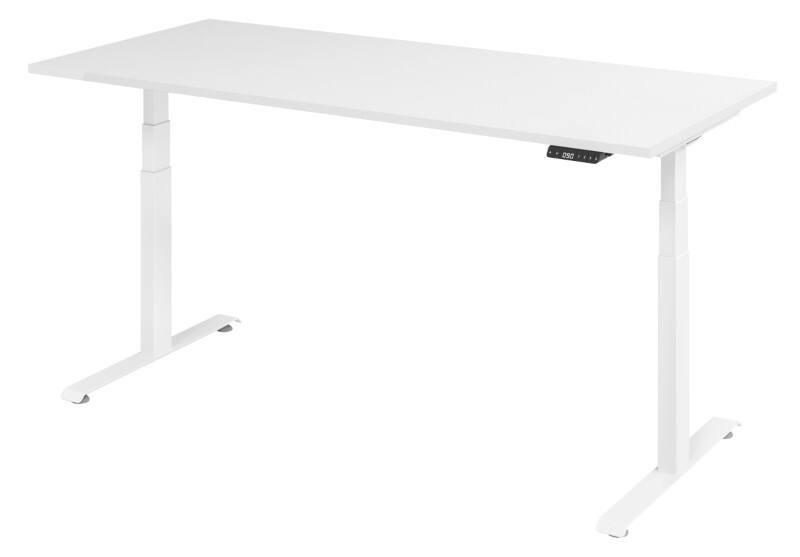 Bureau assis-debout VLXK65 Hauteur ajustable électriquement Blanc C-Pied 1800 (L) x 800 (P) x 1295 (H) mm Acier, Aggloméré