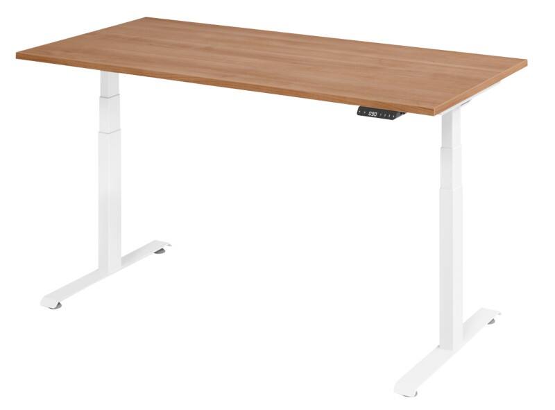 VLXK65 Elektrisch hoogteverstelbaar Zit-sta-bureau Walnoot C-Voet 1,600 (B) x 800 (D) x 1,295 (H) mm Spaanplaat, Staal