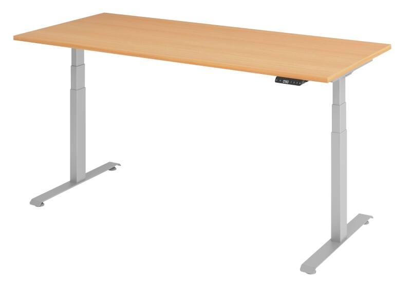 Bureau assis-debout VLXK65 Hauteur ajustable électriquement Hêtre C-Pied 1800 (L) x 800 (P) x 1295 (H) mm Acier, Aggloméré