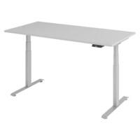 Bureau assis-debout VLXK65 Hauteur ajustable électriquement Gris C-Pied 1600 (L) x 800 (P) x 1295 (H) mm Acier, Aggloméré