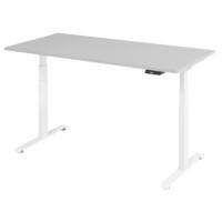 VLXK65 Elektrisch hoogteverstelbaar Zit-sta-bureau Grijs C-Voet 1,600 (B) x 800 (D) x 1,295 (H) mm Spaanplaat, Staal