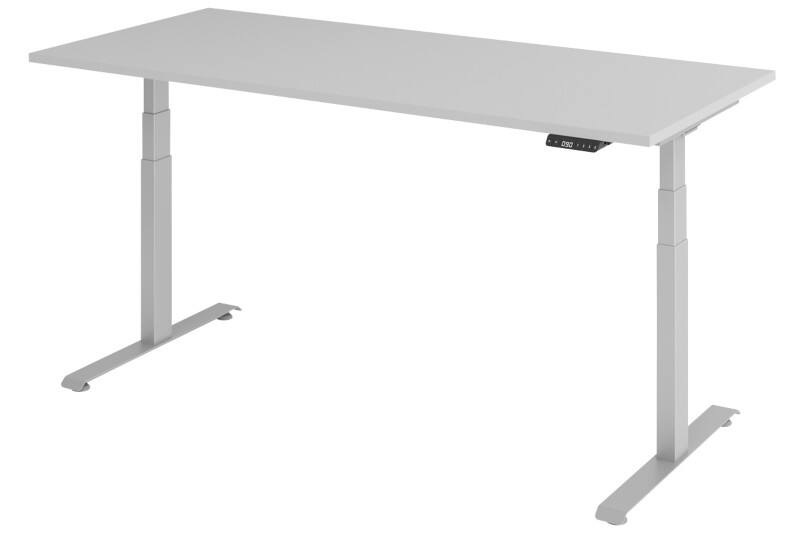 Bureau assis-debout VLXK65 Hauteur ajustable électriquement Gris C-Pied 1800 (L) x 800 (P) x 1295 (H) mm Acier, Aggloméré