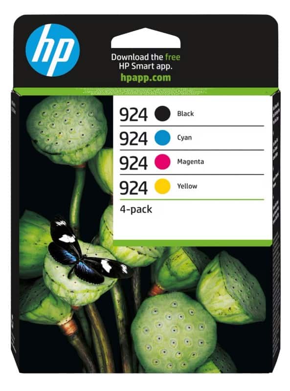 HP 924 Origineel Inktcartridge 6C3Z1NE Zwart, Cyaan, Magenta, Geel 4 Stuks