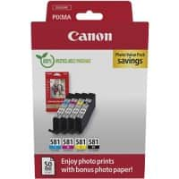 Canon 581 Origineel Inktcartridge Cyaan, Geel, Magenta, Zwart Pak van 4