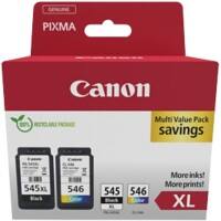 Canon 545, 546 Origineel Inktcartridge Cyaan, Geel, Magenta, Zwart Pak van 2