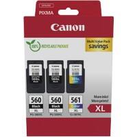 Canon 560, 561 Origineel Inktcartridge Cyaan, Geel, Magenta, Zwart Multipak van 3