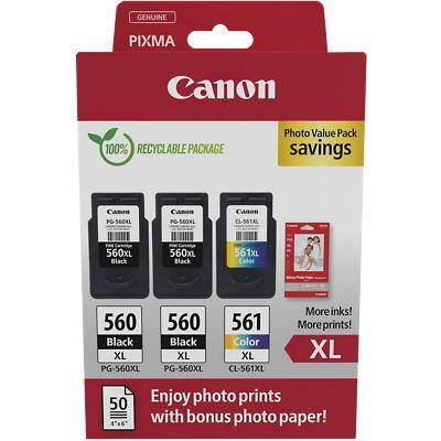 Canon 560, 561 Origineel Inktcartridge Cyaan, Geel, Magenta, Zwart Multipak van 3