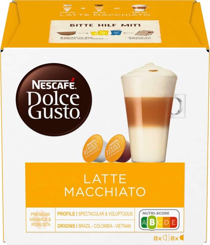 Capsules de café NESCAFÉ Dolce Gusto Boîte Latte Macchiato 16 unités