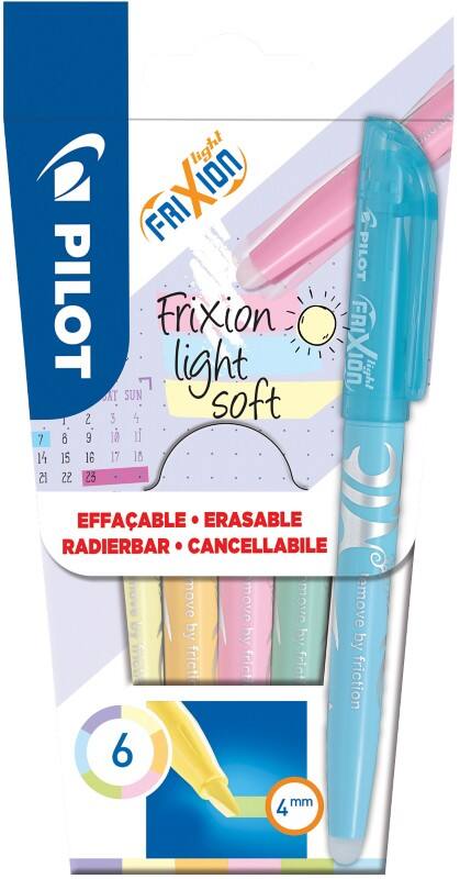 Surligneur Pilot FriXion Light Assortiment 50% Recyclé Moyen Biseauté - 3,3 mm 6 Unités