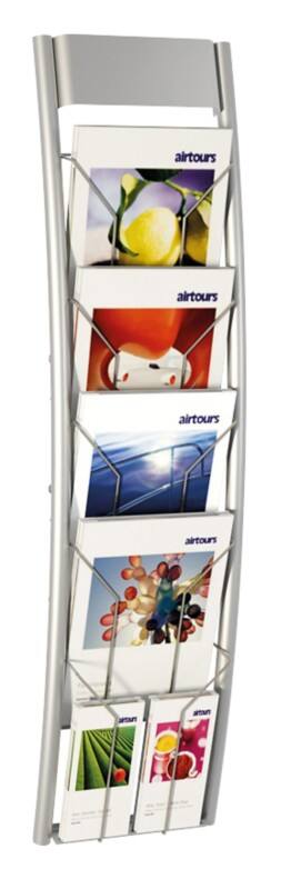 Présentoir à brochures Kerkmann Montage mural Argenté 43698014 27,5 x 12 x 90 cm