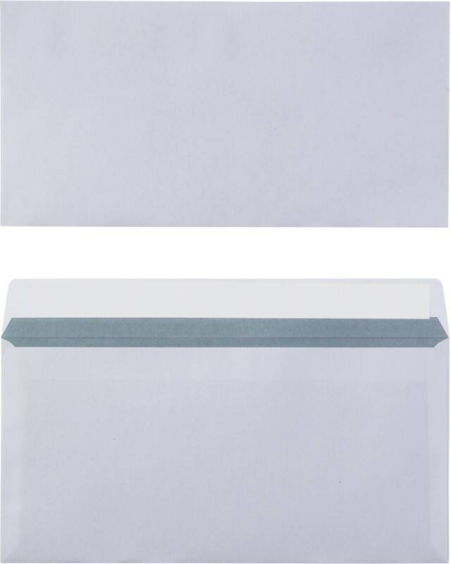 Enveloppes Viking DL Bande adhésive Blanc 220 (L) x 110 (H) mm Sans Fenêtre 80 g/m² 100 Unités