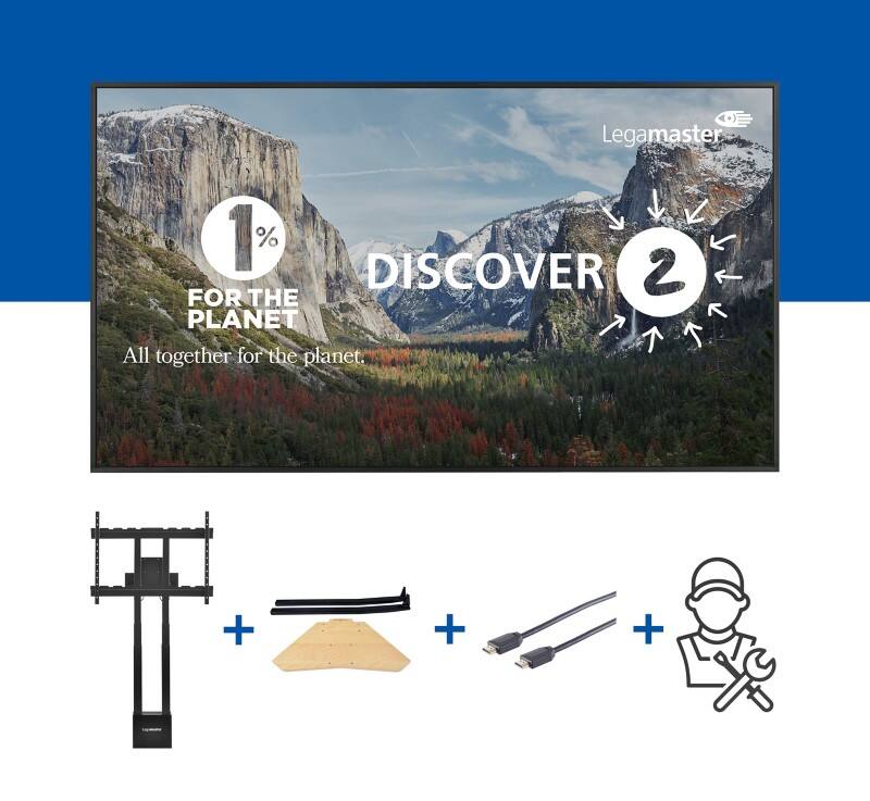 Legamaster Displayscherm Discover 2 65 inch Elektrisch hoogteverstelbaar Professionele bundel