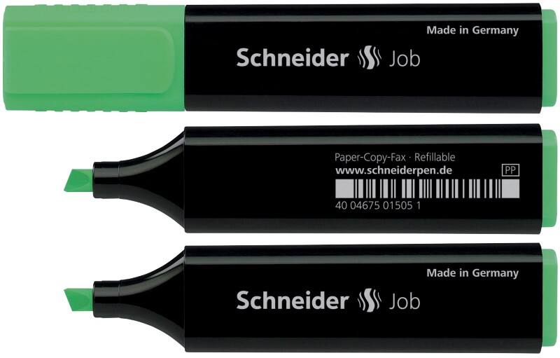 Schneider 1504 Tekstmarker Groen 90% Gerecycled Beitelpunt 1 - 5 mm Navulbaar