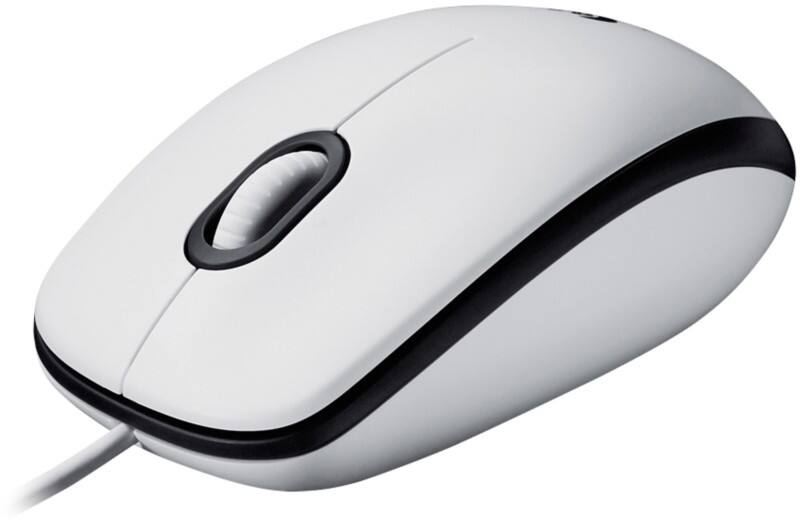 Souris Logitech M100 Avec fil Blanc Adapté pour les gauchers