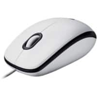 Logitech M100 Muis Bedraad Wit Geschikt voor linkshandigen