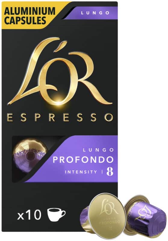 Capsules de café L'OR Espresso Lungo Profondo Nespresso Capsules Moyen 100 unités de 0,5 g