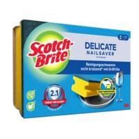 Scotch-Brite Delicate Nail Saver Spons 13,4 x 4,6 x 8,9 cm Blauw, geel 2 Stuks