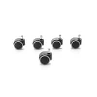 Roulettes Realspace Theo Gris, noir 54 x 50 mm 5 Unités