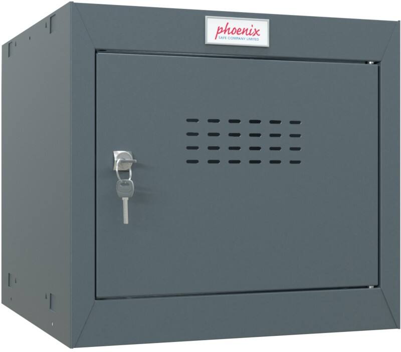 Phoenix Staal Garderobekast 1 Deur Sleutelslot 400 x 400 x 365 mm Antraciet, Grijs