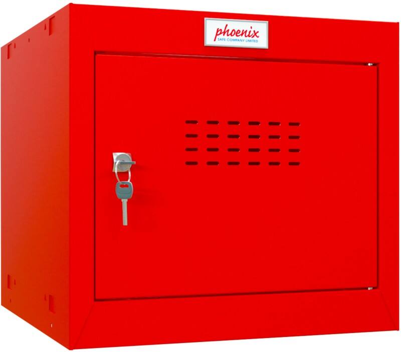 Casier Phoenix Acier 1 porte Serrure à clé 400 x 400 x 365 mm Rouge