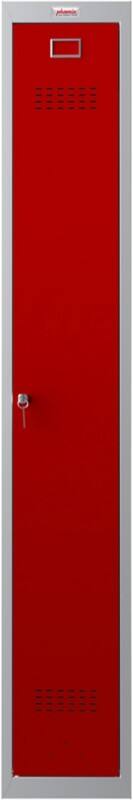 Casier Phoenix Personal Lockers Acier 1 portes Serrure à clé 300 x 500 x 1830 mm Gris, rouge