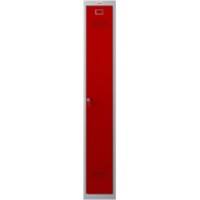 Phoenix Personal Lockers Staal Garderobekast 1 Deurs Sleutelslot 300 x 500 x 1,830 mm Grijs, Rood