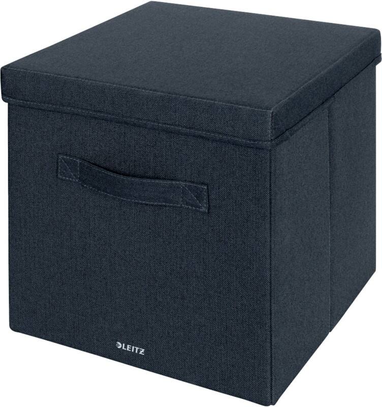 Boîte de rangement en tissu Leitz Fabric 6145 avec couvercle grand gris 35,6 litre 330 x 380 x 325 mm 2 Unités