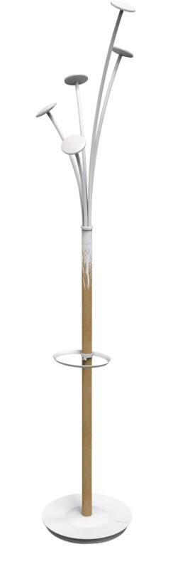 Portemanteau sur pieds Alba 5 crochets Beige, blanc