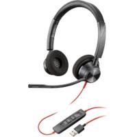 poly Blackwire Headset Achter het oor met Microfoon Stereo 3320 Zwart