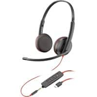 Casque audio poly Blackwire Sur tête Avec microphone Stéréo C3325 Noir