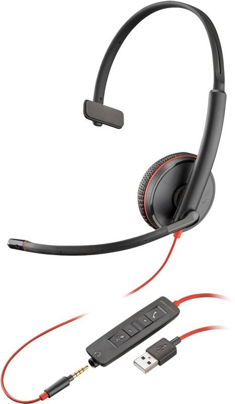 poly Blackwire 3215 Headset Over het hoofd Met microfoon Mono Zwart