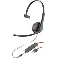 Micro casque poly Blackwire 3215 Sur tête Avec Microphone Mono Noir