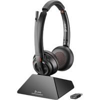 poly Savi Headset Over het hoofd Met Bluetooth Active noise-cancelling Met microfoon Stereo 8220 Zwart