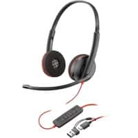 Micro casque poly Blackwire Clip oreille Avec microphone Stéréo 3220 Noir