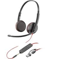 Micro casque poly Blackwire Avec microphone Stéréo 3225 Noir