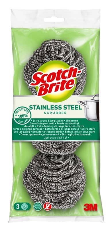 Scotch-Brite Stainless Steel Spons 17,6 x 10,7 x 22,5 cm Zilver 3 Stuks 
