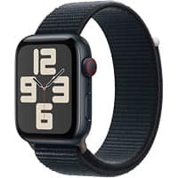 Apple Watch SE OLED 44 mm Digital 368 x 448 pixels Écran tactile 4G Noir Wi-Fi GPS (satellite)