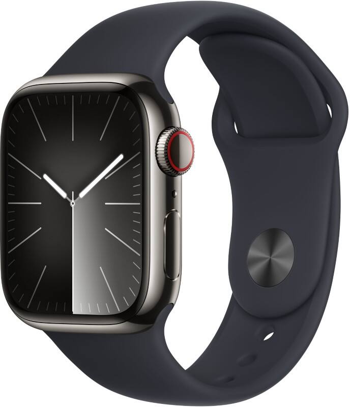 Apple Watch Series 9 41 mm Digitaal 352 x 430 pixels Touchscreen 4G Grafiet Wi-Fi GPS (satelliet)