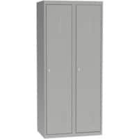 Casier Métal 2 portes Cadenas 800 x 500 x 1800 mm Gris