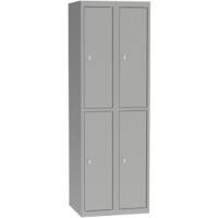 Casier Métal 4 portes Cadenas 600 x 500 x 1800 mm Gris