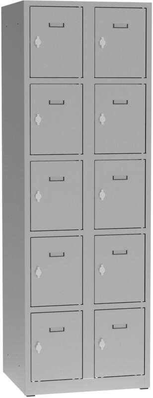 Garderobekast Metaal 10 deuren Hangslot 600 x 500 x 1.800 mm Grijs