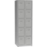 Garderobekast Metaal 10 deuren Hangslot 600 x 500 x 1.800 mm Grijs